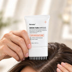 Applying the serum to the part line with the comb-tip applicator
