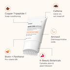 Key actives: copper tripeptide-1, caffeine, aminexil, biotin and panthenol, K-beauty botanicals