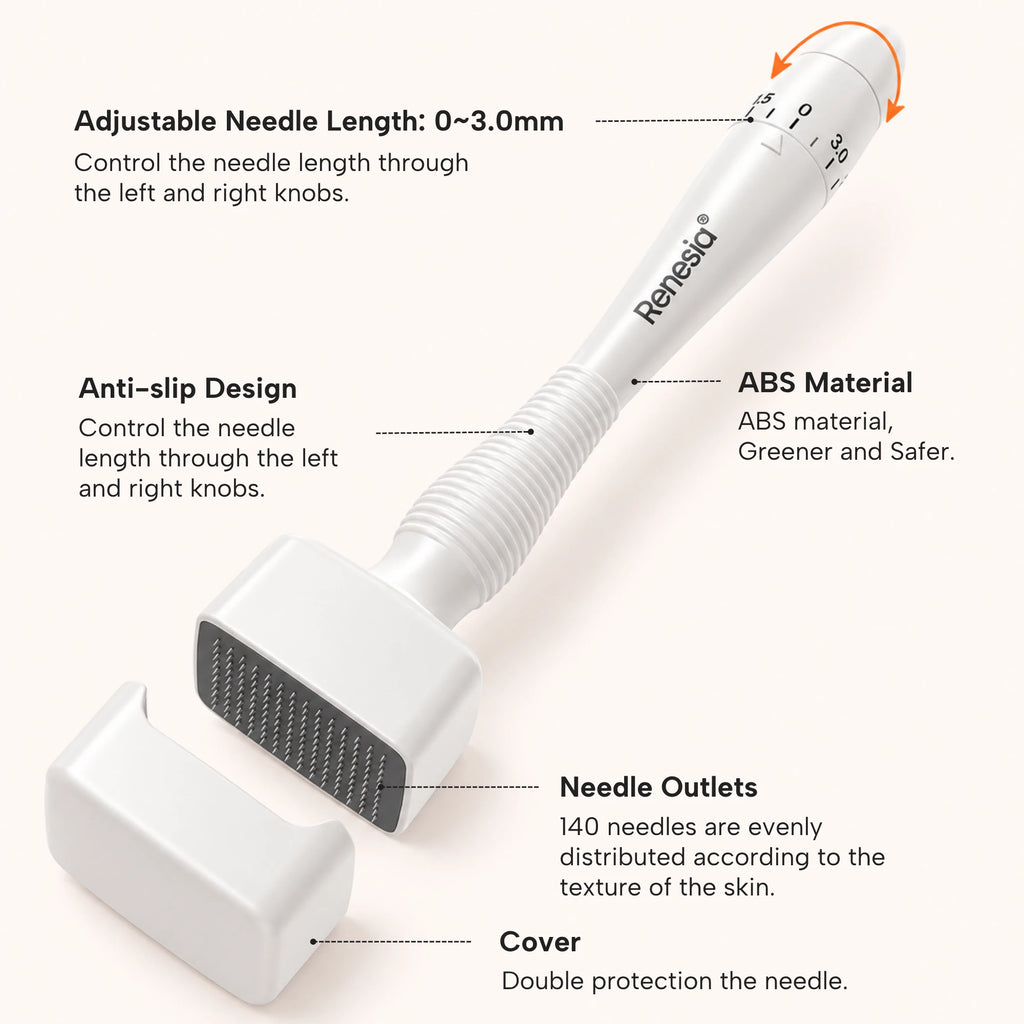 Stamp details: 0 to 3.0 mm depth, 140 needles, cover